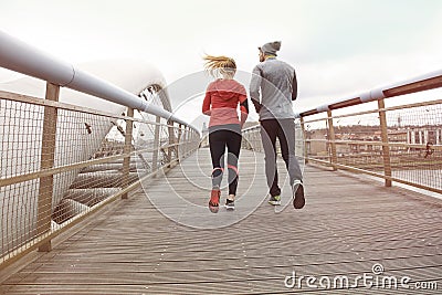 Couple running Stock Photo