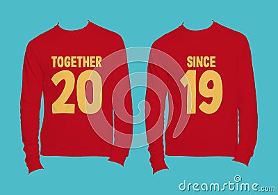 Couple shirt design template Vector Illustration