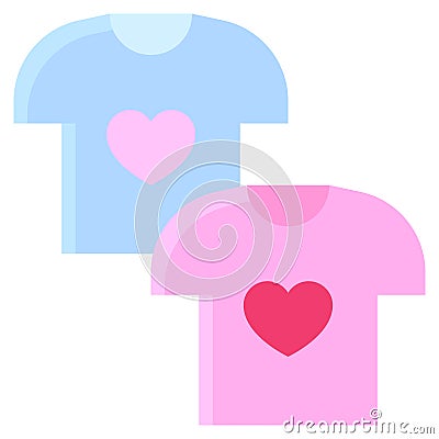 Couple shirt icon, Valentines day related vector Vector Illustration