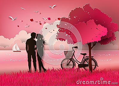 Couple silhouette Vector Illustration