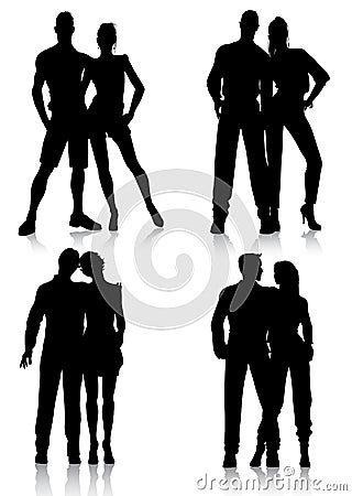 Couple silhouettes Vector Illustration