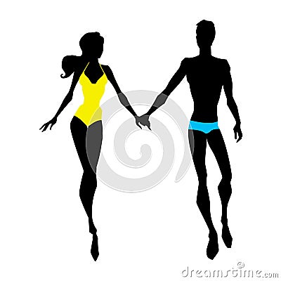 Couple silhouettes. Vector Illustration