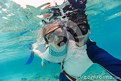 Couple snorkeling Stock Photo