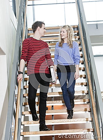 Couple in the stairs Stock Photo