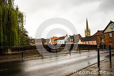 The city of Norwich, Norfolk captured from Fye Bridge on Magdalen Street Editorial Stock Photo