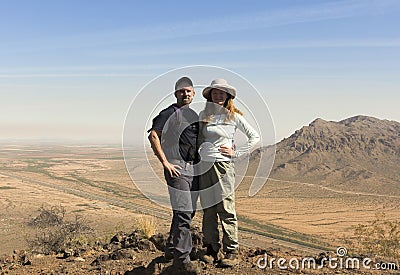 A Couple Summits in Picacho Peak State Park, Arizona Stock Photo