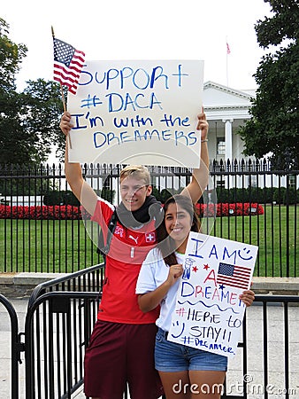 Couple Supporting Daca Editorial Stock Photo