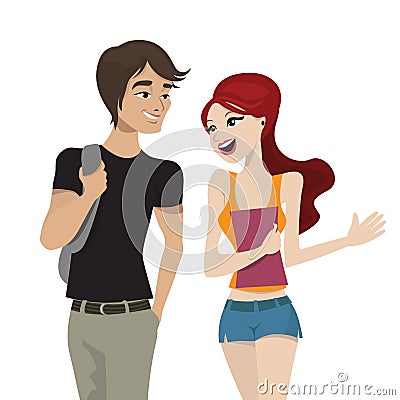 Couple talking Vector Illustration