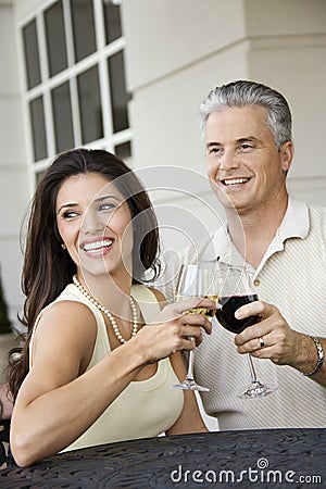 Couple toasting wine. Stock Photo