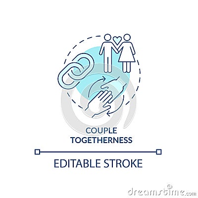 Couple togetherness in all life aspects concept icon Vector Illustration