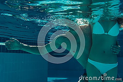 Couple under water Stock Photo