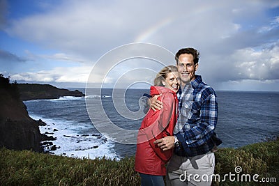 Couple vacationing in Maui, Hawaii. Stock Photo