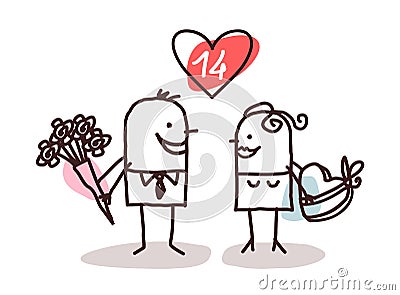 Couple and Valentine gifts Vector Illustration