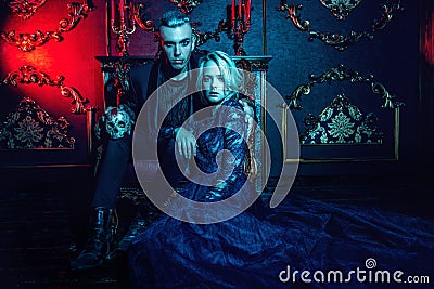Couple of vampires together Stock Photo