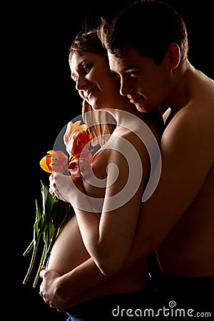 Couple waiting baby Stock Photo