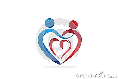 Couple waiting a baby logo vector image icon template Vector Illustration