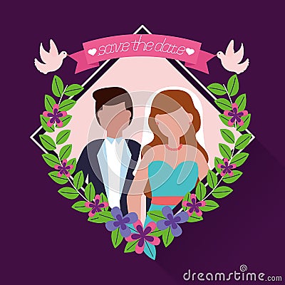 flat design wedding people image Cartoon Illustration