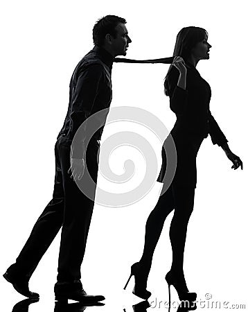 Couple woman seductress bonding concept silhouette Stock Photo