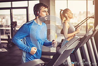 Treadmill exercise. Stock Photo