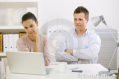 Couple working at home Stock Photo