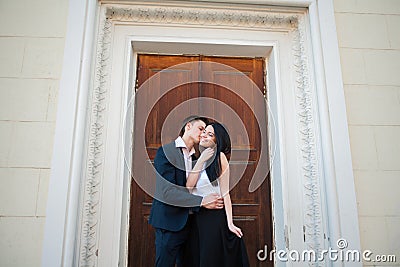 Couple of young people having fun on a summer day. Stock Photo