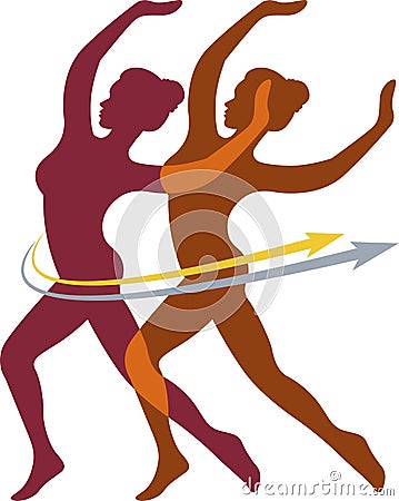 Couples dance logo Vector Illustration