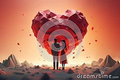 Couples Expressing Love Through HeartShaped Stock Photo