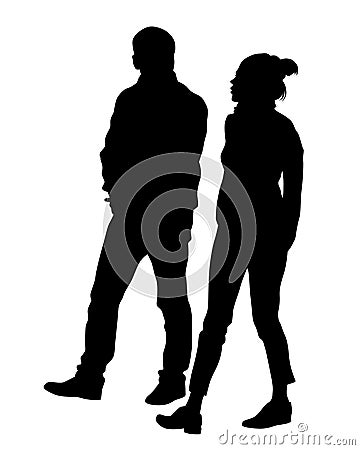 Couples lovers four Vector Illustration