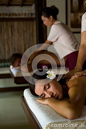 Couples Massage Stock Photo