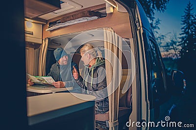 Couples RV Camping Stock Photo