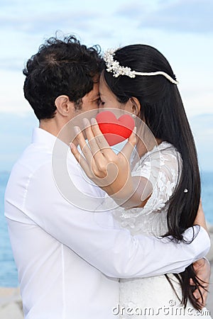 Couples showing love and happy in the midst of nature Stock Photo