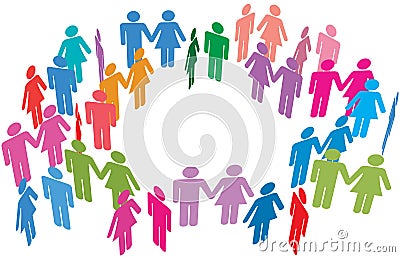 Couples single people meet social media network Vector Illustration