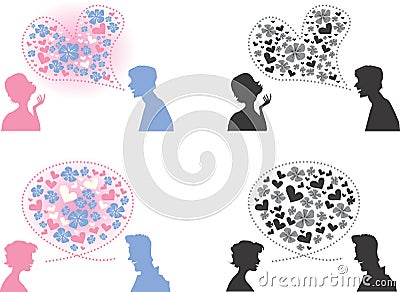 Couples talking Vector Illustration