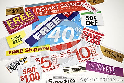 Coupon Offers Stock Photo