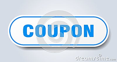 coupon sign. rounded isolated button. white sticker Vector Illustration