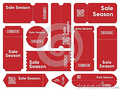 Coupons with sale season writing Vector Illustration