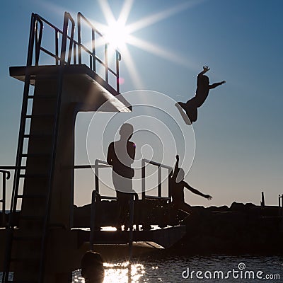 Courage and Jump: Success Abstract Concept Editorial Stock Photo