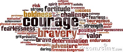 Courage word cloud Vector Illustration