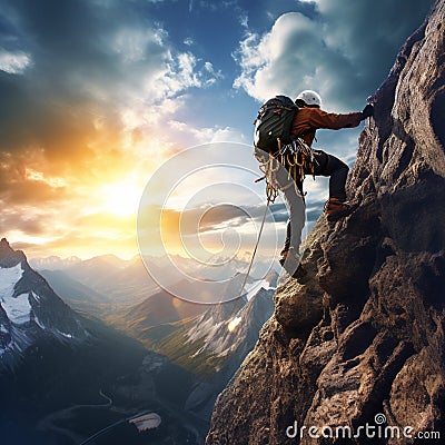 Courageous Climb Stock Photo