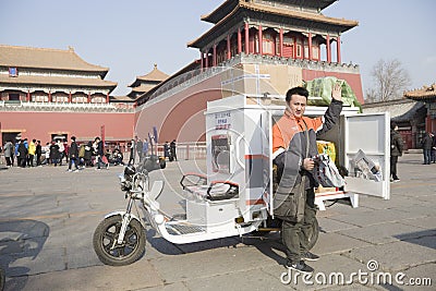 A courier Editorial Stock Photo