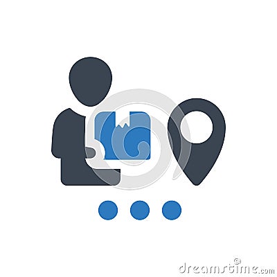 Courier delivery location icon Vector Illustration