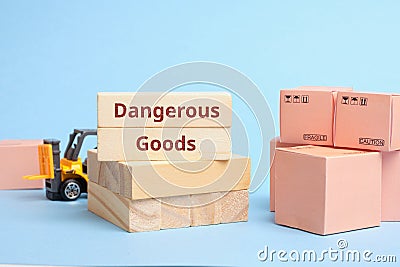 Courier Industry Term dangerous goods. Cargo requiring special packaging and transportation rules Stock Photo