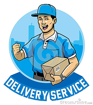 Courier man service Vector Illustration