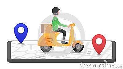 Couriers deliver goods to the destination location Vector Illustration