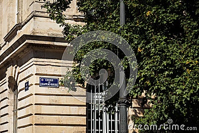 Cours du Chapeau-Rouge at the back of the Opera national of Bordeaux Editorial Stock Photo