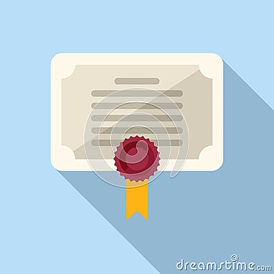 Course diploma icon flat vector. Class book Vector Illustration