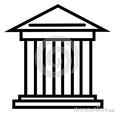 Court building icon. Federal public justice service Vector Illustration