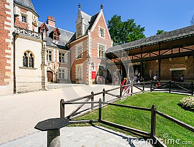 Court of Chateau du Clos Luce in Amboise town Editorial Stock Photo