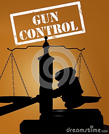 Gavel and gun control Stock Photo