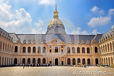 Court of honour at the Hotel des Invalides in Paris, France Editorial Stock Photo